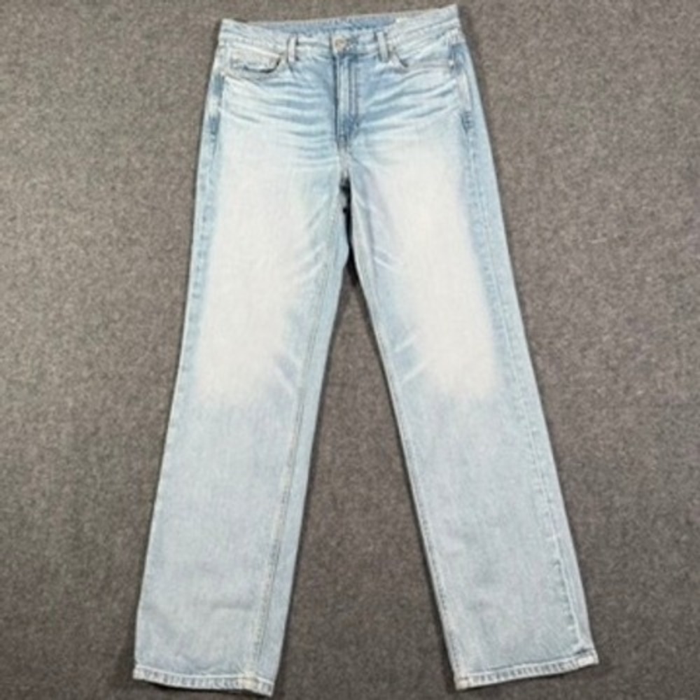 AYR The Roadie High Rise Straight Leg Jeans Light Wash Blue Size 27L Made in LA